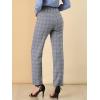 imageAllegra K Womens Plaid Pants Elastic Waist Casual Work Office Long TrousersDark Gray