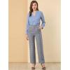 imageAllegra K Womens Plaid Pants Elastic Waist Casual Work Office Long TrousersDark Gray
