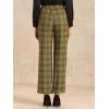 imageAllegra K Womens Plaid Pants Elastic Waist Casual Work Office Long TrousersDark Green