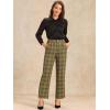 imageAllegra K Womens Plaid Pants Elastic Waist Casual Work Office Long TrousersDark Green