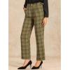 imageAllegra K Womens Plaid Pants Elastic Waist Casual Work Office Long TrousersDark Green