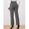 imageAllegra K Womens Plaid Pants Elastic Waist Casual Work Office Long TrousersDark Grey Black