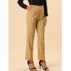 imageAllegra K Womens Plaid Pants Elastic Waist Casual Work Office Long TrousersDark Khaki