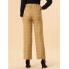 imageAllegra K Womens Plaid Pants Elastic Waist Casual Work Office Long TrousersDark Khaki