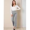 imageAllegra K Womens Plaid Pants Elastic Waist Casual Work Office Long TrousersGray