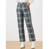 imageAllegra K Womens Plaid Pants Elastic Waist Casual Work Office Long TrousersGray Blue