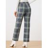 imageAllegra K Womens Plaid Pants Elastic Waist Casual Work Office Long TrousersGray Blue