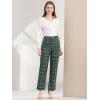 imageAllegra K Womens Plaid Pants Elastic Waist Casual Work Office Long TrousersGreen Black White