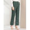 imageAllegra K Womens Plaid Pants Elastic Waist Casual Work Office Long TrousersGreen Black White