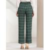 imageAllegra K Womens Plaid Pants Elastic Waist Casual Work Office Long TrousersGreen Black White