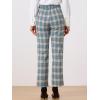 imageAllegra K Womens Plaid Pants Elastic Waist Casual Work Office Long TrousersKhaki Gray Blue