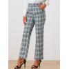 imageAllegra K Womens Plaid Pants Elastic Waist Casual Work Office Long TrousersKhaki Gray Blue