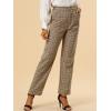 imageAllegra K Womens Plaid Pants Elastic Waist Casual Work Office Long TrousersLight Brown