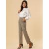 imageAllegra K Womens Plaid Pants Elastic Waist Casual Work Office Long TrousersLight Brown