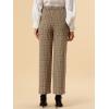 imageAllegra K Womens Plaid Pants Elastic Waist Casual Work Office Long TrousersLight Brown