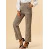 imageAllegra K Womens Plaid Pants Elastic Waist Casual Work Office Long TrousersLight Brown