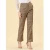 imageAllegra K Womens Plaid Pants Elastic Waist Casual Work Office Long TrousersLight Brown Beige