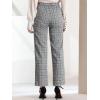 imageAllegra K Womens Plaid Pants Elastic Waist Casual Work Office Long TrousersLight Gray Blue