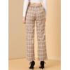 imageAllegra K Womens Plaid Pants Elastic Waist Casual Work Office Long TrousersLight Khaki Brown