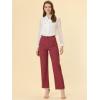 imageAllegra K Womens Plaid Pants Elastic Waist Casual Work Office Long TrousersRed