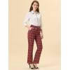 imageAllegra K Womens Plaid Pants Elastic Waist Casual Work Office Long TrousersRed Black