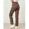 imageAllegra K Womens Plaid Pants Elastic Waist Casual Work Office Long TrousersRed Brown