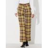 imageAllegra K Womens Plaid Pants Elastic Waist Casual Work Office Long TrousersYellow