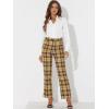 imageAllegra K Womens Plaid Pants Elastic Waist Casual Work Office Long TrousersYellow