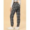 imageAllegra K Womens Plaid Sweatpants Tapered Tie High Waisted Tartan Pants with PocketsBlack