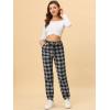 imageAllegra K Womens Plaid Sweatpants Tapered Tie High Waisted Tartan Pants with PocketsBlack