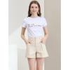 imageAllegra K Womens Summer Belted Cotton Work Office High Waist Shorts with PocketsBeige