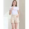 imageAllegra K Womens Summer Belted Cotton Work Office High Waist Shorts with PocketsBeige