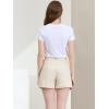 imageAllegra K Womens Summer Belted Cotton Work Office High Waist Shorts with PocketsBeige