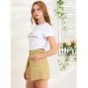 imageAllegra K Womens Summer Belted Cotton Work Office High Waist Shorts with PocketsKhaki