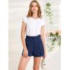 imageAllegra K Womens Summer Belted Cotton Work Office High Waist Shorts with PocketsRoyal Blue