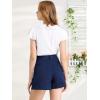 imageAllegra K Womens Summer Belted Cotton Work Office High Waist Shorts with PocketsRoyal Blue