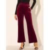 imageAllegra K Womens Velvet Pants Halloween Tie Waist Stretchy Wide Leg Pants with PocketsBurgundy