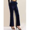 imageAllegra K Womens Velvet Pants Halloween Tie Waist Stretchy Wide Leg Pants with PocketsDark Blue