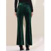 imageAllegra K Womens Velvet Pants Halloween Tie Waist Stretchy Wide Leg Pants with PocketsDark Green