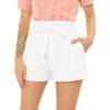 imageAllegra K Womens Bow Tie High Waist Short Paper Bag ShortsWhite