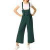 imageAllegra K Womens High Waist Wide Leg Belted Jumpsuits Button Long OverallsDark Green