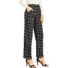 imageAllegra K Womens Plaid Pants Elastic Waist Casual Work Office Long TrousersBlack