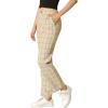 imageAllegra K Womens Plaid Pants Elastic Waist Casual Work Office Long TrousersKhaki