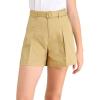 imageAllegra K Womens Summer Belted Cotton Work Office High Waist Shorts with PocketsKhaki