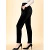 imageAllegra K Womens 2023 Velvet Elegant High Waist Trousers with Pockets Work Ankle PantsBlack