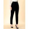 imageAllegra K Womens 2023 Velvet Elegant High Waist Trousers with Pockets Work Ankle PantsBlack