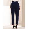 imageAllegra K Womens 2023 Velvet Elegant High Waist Trousers with Pockets Work Ankle PantsBlue