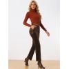 imageAllegra K Womens 2023 Velvet Elegant High Waist Trousers with Pockets Work Ankle PantsBrown