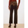 imageAllegra K Womens 2023 Velvet Elegant High Waist Trousers with Pockets Work Ankle PantsBrown