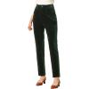 imageAllegra K Womens 2023 Velvet Elegant High Waist Trousers with Pockets Work Ankle PantsDeep Green